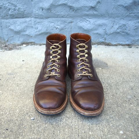 View photo of Grant Stone Diesel Boot in Horween Crimson Chromexcel