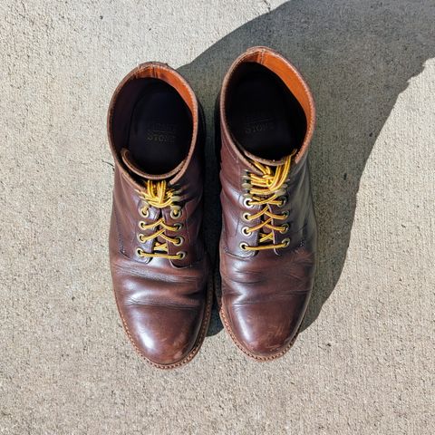 View photo of Grant Stone Diesel Boot in Horween Crimson Chromexcel