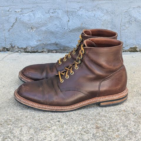 View photo of Grant Stone Diesel Boot in Horween Crimson Chromexcel