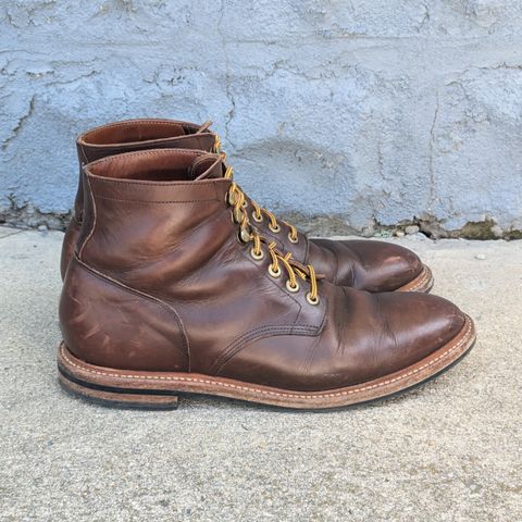 View photo of Grant Stone Diesel Boot in Horween Crimson Chromexcel