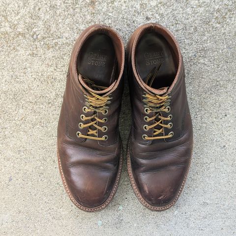 View photo of Grant Stone Diesel Boot in Horween Crimson Chromexcel
