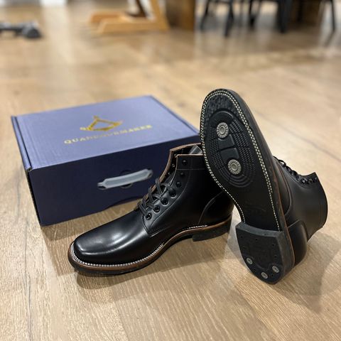 Quan Shoemaker Escape Boot in Black Teacore Bullhide