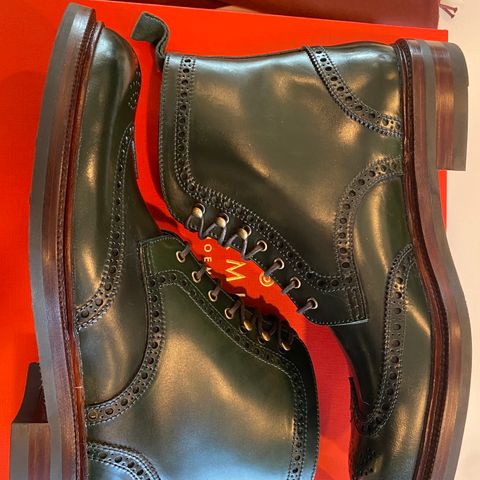 Carmina Full-Brogue Jumper Boots 80277 in Horween Green Shell Cordovan