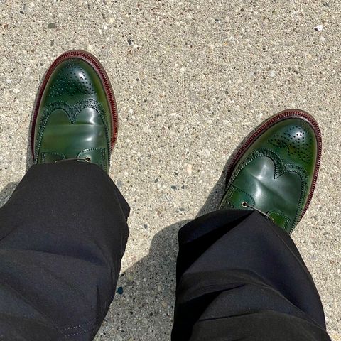 Carmina Full-Brogue Jumper Boots 80277 in Horween Green Shell Cordovan