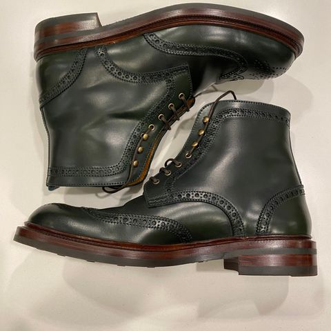 Carmina Full-Brogue Jumper Boots 80277 in Horween Green Shell Cordovan