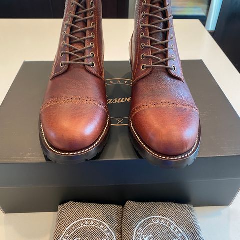 Caswell 1912 Russet Marching Shoe Reproduction in Gallun Red Waxy Bridger Elk