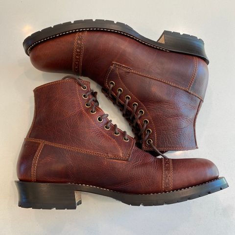 Caswell 1912 Russet Marching Shoe Reproduction in Gallun Red Waxy Bridger Elk