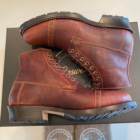 Caswell 1912 Russet Marching Shoe Reproduction in Gallun Red Waxy Bridger Elk