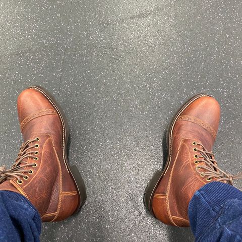 Caswell 1912 Russet Marching Shoe Reproduction in Gallun Red Waxy Bridger Elk