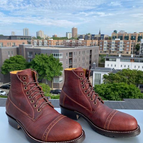 Caswell 1912 Russet Marching Shoe Reproduction in Gallun Red Waxy Bridger Elk