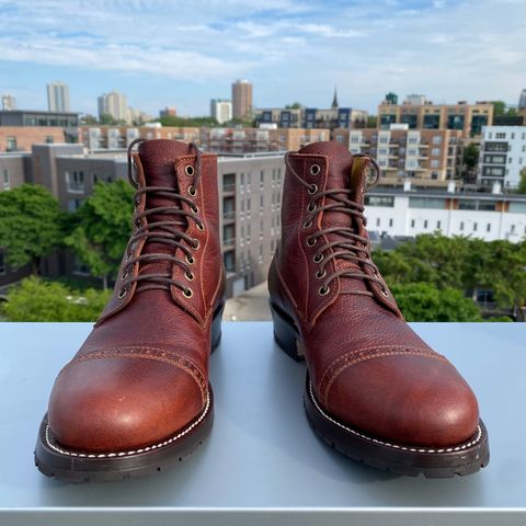 Caswell 1912 Russet Marching Shoe Reproduction in Gallun Red Waxy Bridger Elk