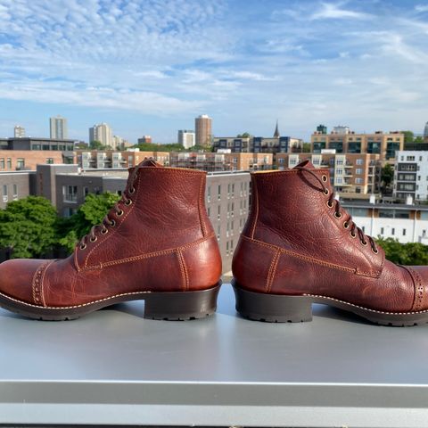 Caswell 1912 Russet Marching Shoe Reproduction in Gallun Red Waxy Bridger Elk