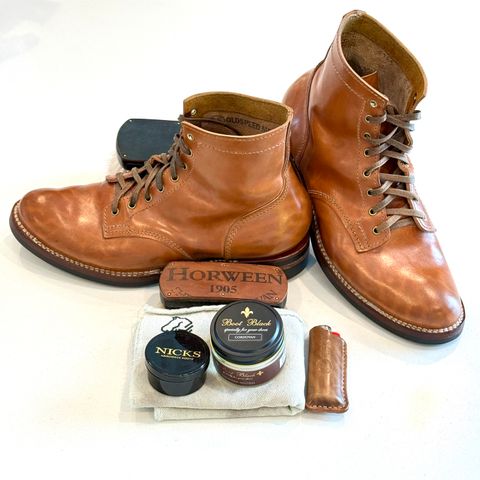 Oldspeed Service Boot 6” in Horween Russet Horsehide Strips