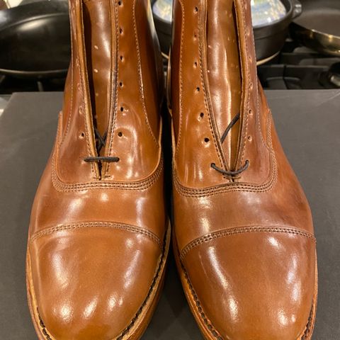 View photo of Allen Edmonds Park Avenue Dress Boot in Horween Natural Shell Cordovan