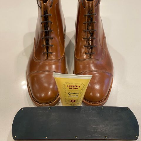 View photo of Allen Edmonds Park Avenue Dress Boot in Horween Natural Shell Cordovan