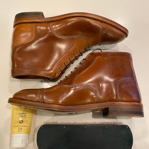 View photo of Allen Edmonds Park Avenue Dress Boot in Horween Natural Shell Cordovan