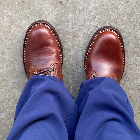 View photo of Caswell Boot Company Eastman in Gallun Cognac Horsehide