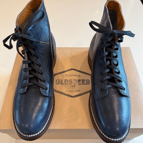 Oldspeed Service Boot 6” in Horween Navy Aspen Horsefront