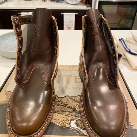 View photo of White's MP-Sherman Plain Toe in Horween Brown Shell Cordovan