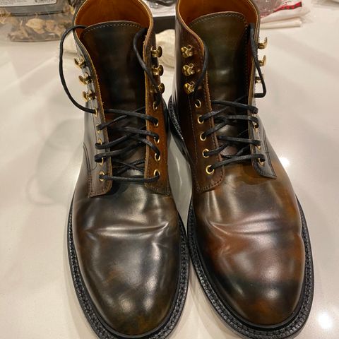 Grant Stone Edward Boot in Horween Marbled Black Shell Cordovan