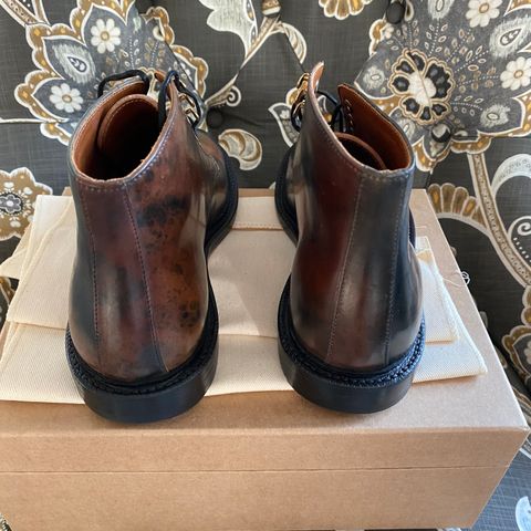 Grant Stone Edward Boot in Horween Marbled Black Shell Cordovan