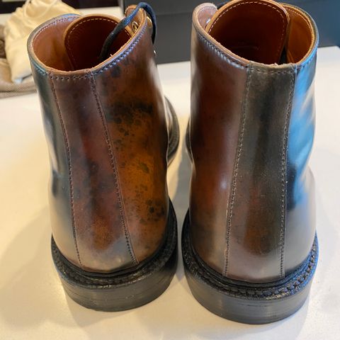 Grant Stone Edward Boot in Horween Marbled Black Shell Cordovan