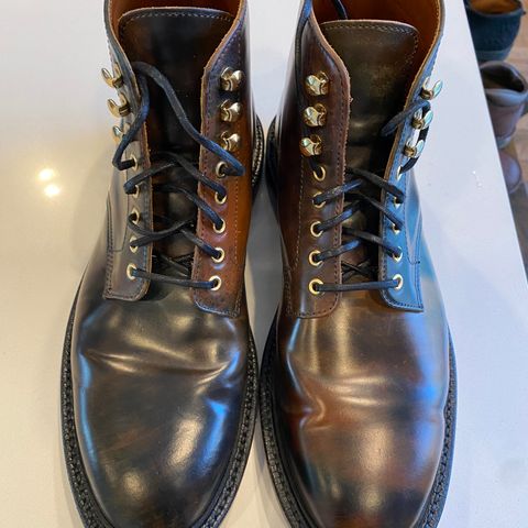 Grant Stone Edward Boot in Horween Marbled Black Shell Cordovan