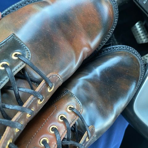 Grant Stone Edward Boot in Horween Marbled Black Shell Cordovan