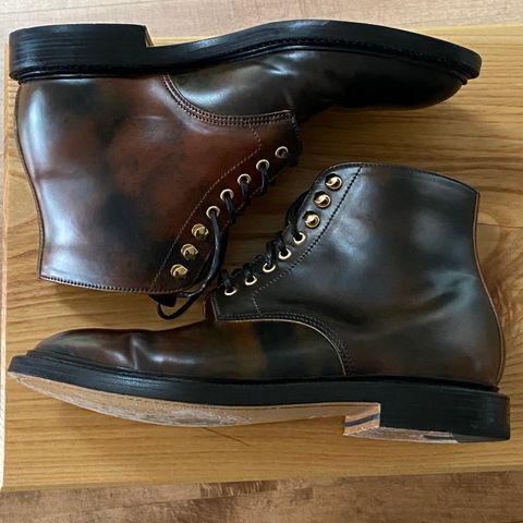 Grant Stone Edward Boot in Horween Marbled Black Shell Cordovan
