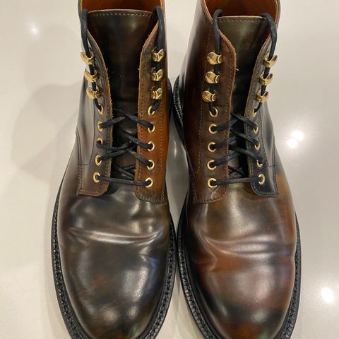 Grant Stone Edward Boot in Horween Marbled Black Shell Cordovan