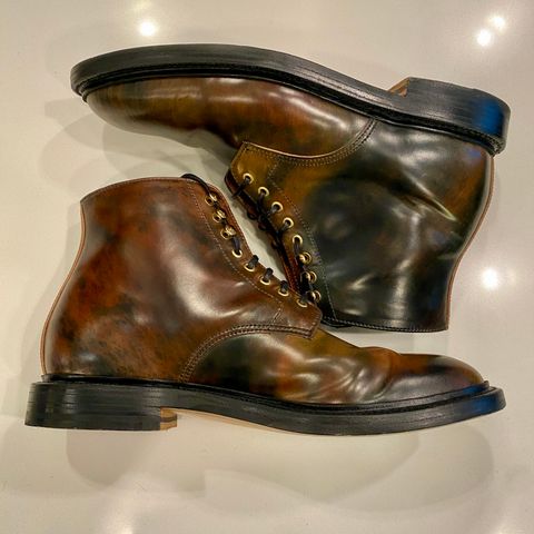 Grant Stone Edward Boot in Horween Marbled Black Shell Cordovan