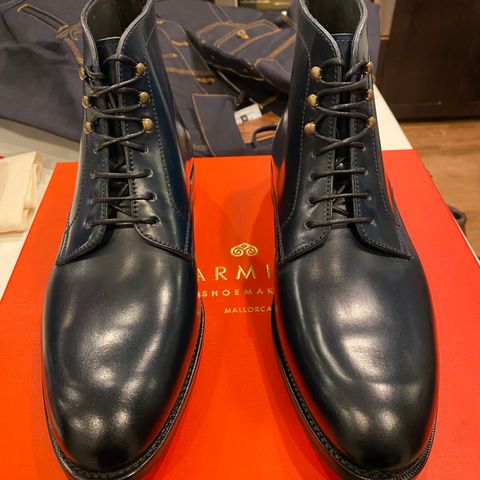 Carmina Work boots 80793 in Horween Navy Shell Cordovan