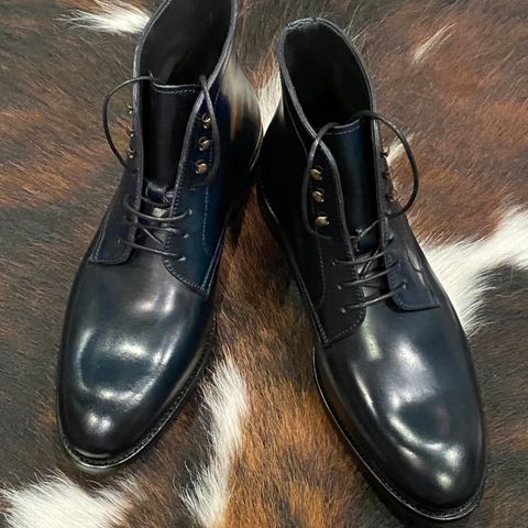 Carmina Work boots 80793 in Horween Navy Shell Cordovan