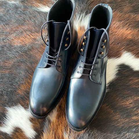 Carmina Work boots 80793 in Horween Navy Shell Cordovan