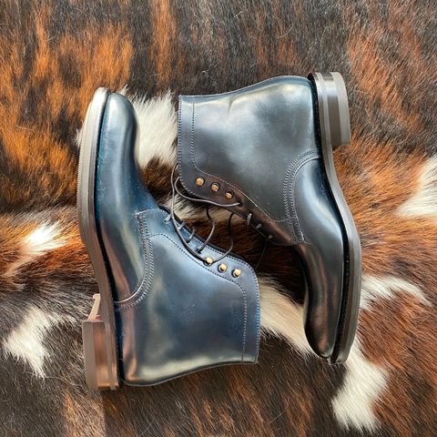 Carmina Work boots 80793 in Horween Navy Shell Cordovan