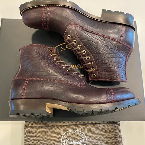 Caswell 1912 Russet Marching Shoe Reproduction in Horween Color 8 Aspen Horsefront