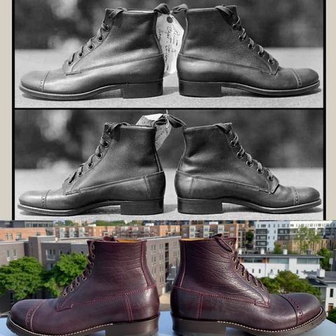 Caswell 1912 Russet Marching Shoe Reproduction in Horween Color 8 Aspen Horsefront