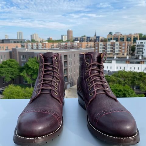 Caswell 1912 Russet Marching Shoe Reproduction in Horween Color 8 Aspen Horsefront