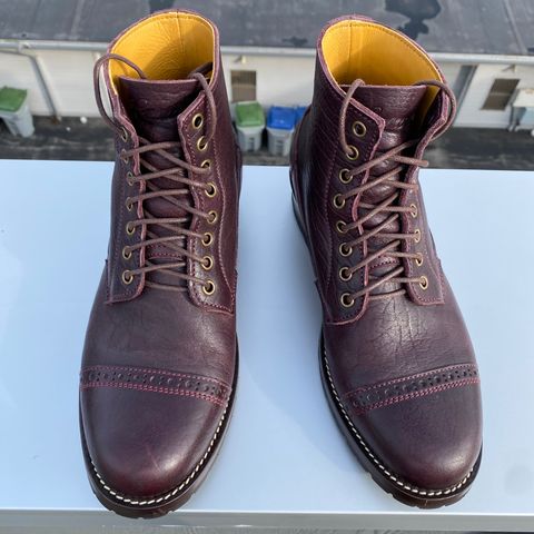 Caswell 1912 Russet Marching Shoe Reproduction in Horween Color 8 Aspen Horsefront