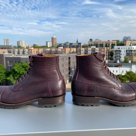 Caswell 1912 Russet Marching Shoe Reproduction in Horween Color 8 Aspen Horsefront