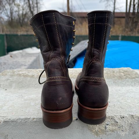 John Lofgren Donkey Puncher Boots in Ezo Shika Deerskin Burnt Dark Brown
