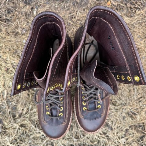 John Lofgren Donkey Puncher Boots in Ezo Shika Deerskin Burnt Dark Brown
