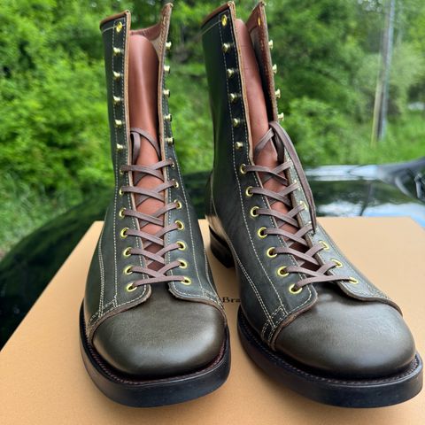Clinch Gary Boots in Maryam Horsebutt Overdyed Green