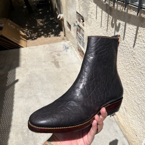 Fortis Antasena Wholecut Side-Zip in Maryam Horsebutt Washed Article with Black Overdye