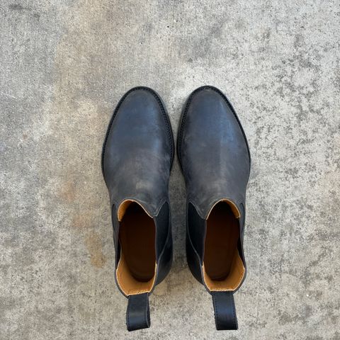 Briselblack The Seventh Chelsea Boot in Maryam Black Waxed Reverse Horsebutt