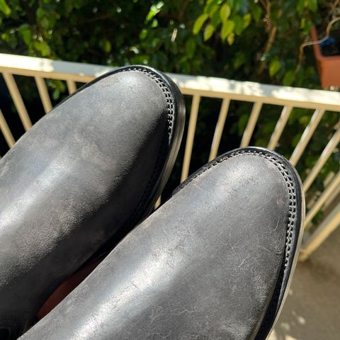 Briselblack The Seventh Chelsea Boot in Maryam Black Waxed Reverse Horsebutt