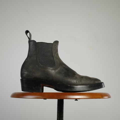 Briselblack The Seventh Chelsea Boot in Maryam Black Waxed Reverse Horsebutt