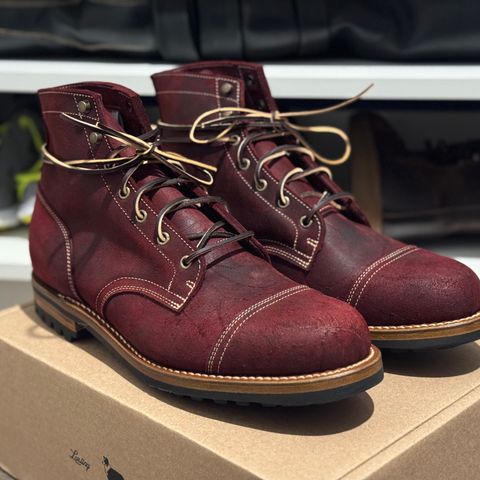 Truman Cap Toe Boot in C.F. Stead Burgundy Rambler