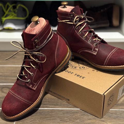 Truman Cap Toe Boot in C.F. Stead Burgundy Rambler