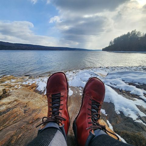 DIY Barefoot Boot in Blue Mt. Majesty Oil Tan & Light Burgundy Wildfire, Summits Edge